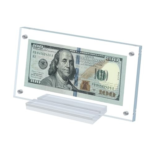 LONCHDAN Dollar Bill Frame Display Acrylic 7.8 x 3.9 inches, Transparent-1