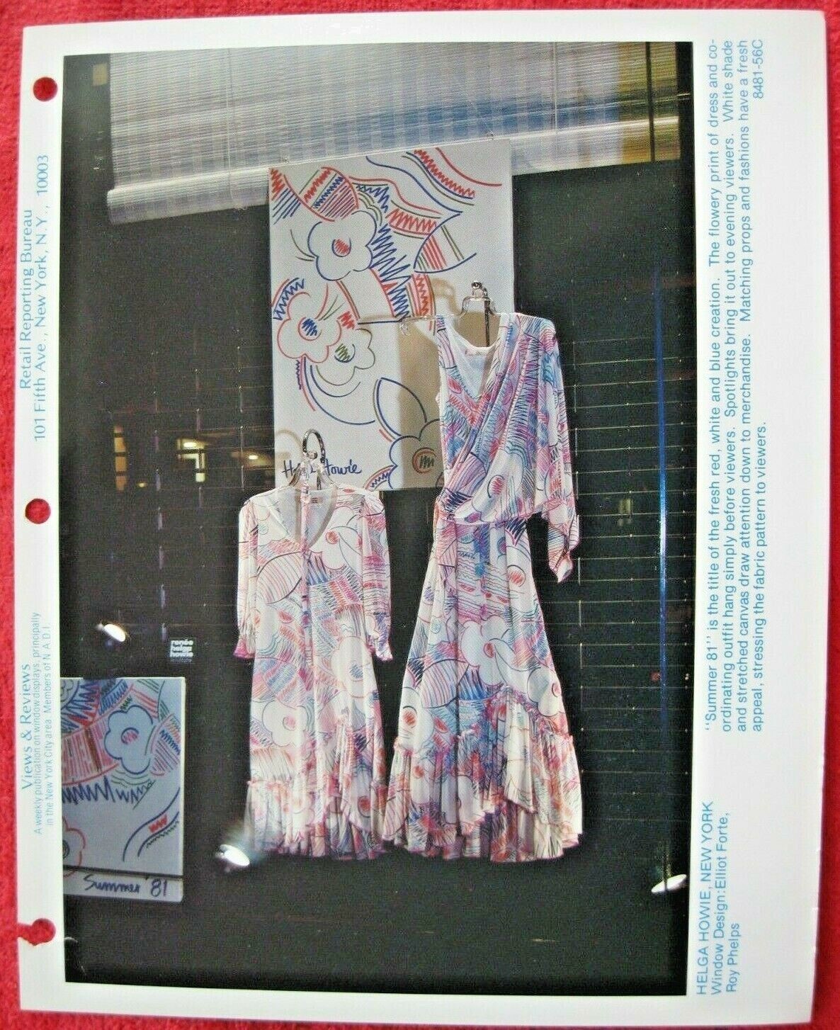 1981 HELGA HOWIE, NY STORE WINDOW DISPLAY SUMMER 81 PHOTOGRAPH PRINT #95