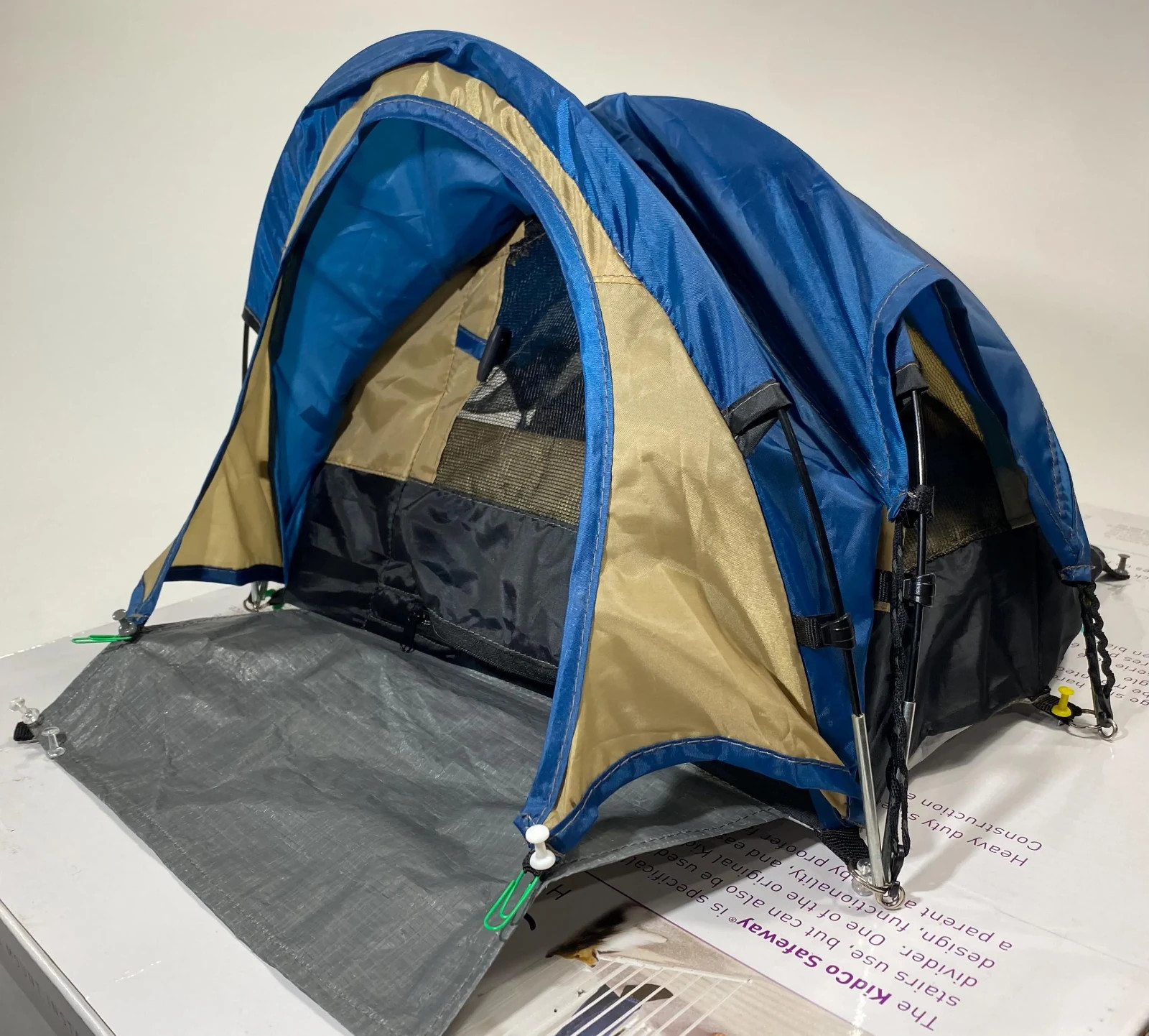 Salesman Mini Sample Tent Display Doll Camping Advertising 11.5 inches Tall
