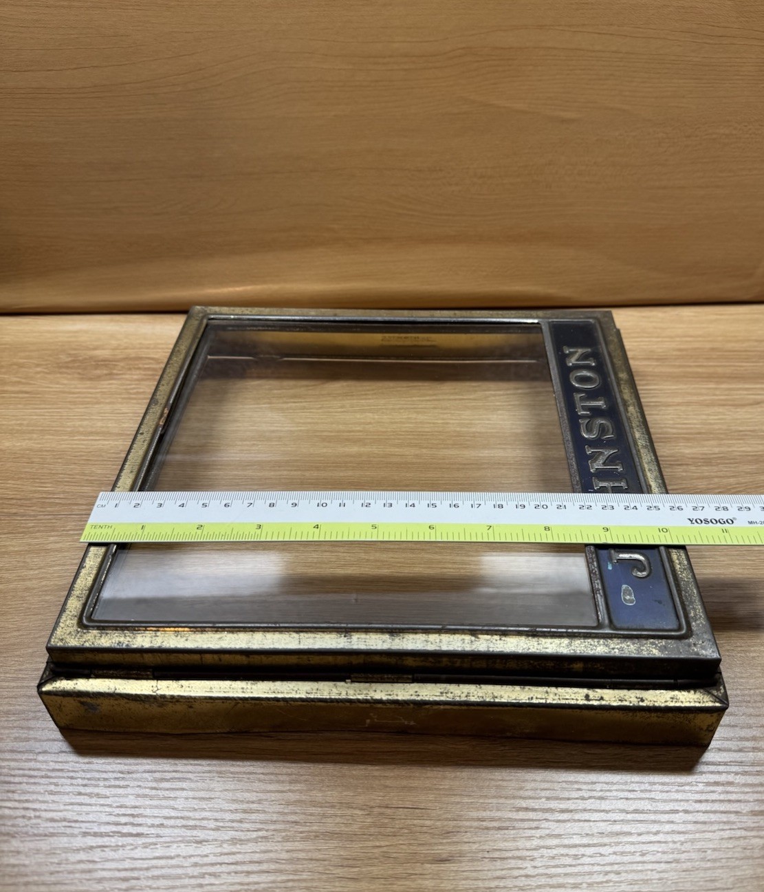 Antique Vtg Johnston Cookies Store Display Case Glass Advertising Box Cover