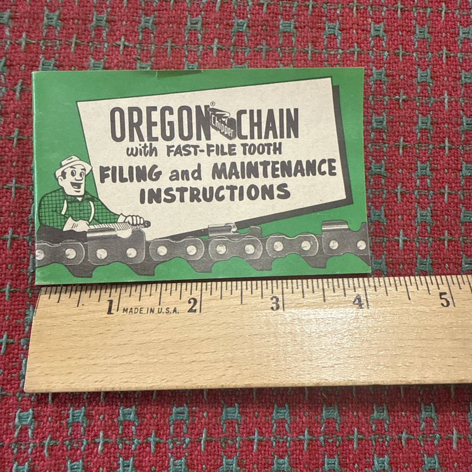 VINTAGE OREGON CHAINSAW Book Filing Maintenance Advertising RARE USA 🇺🇸 Early