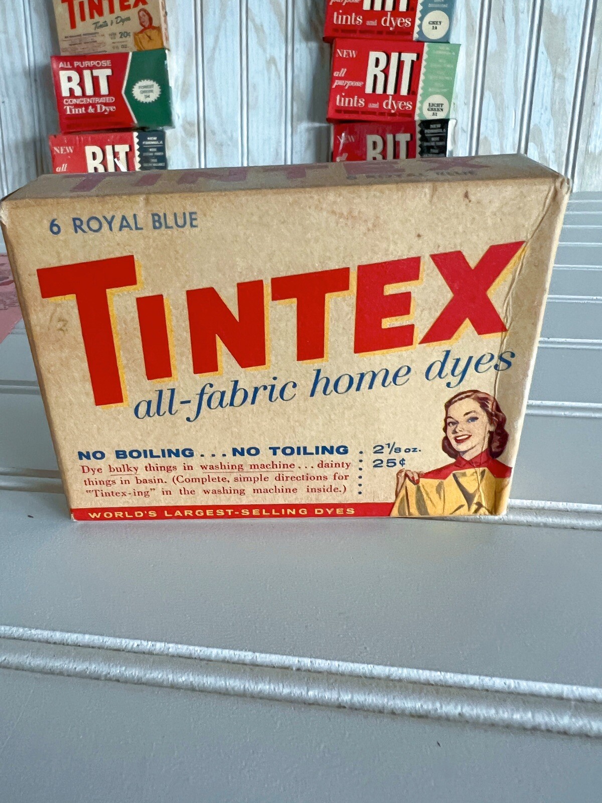 Vintage RIT Tintex Instant Dye Lot Original Boxes Assorted Colors 1930’s-50’s