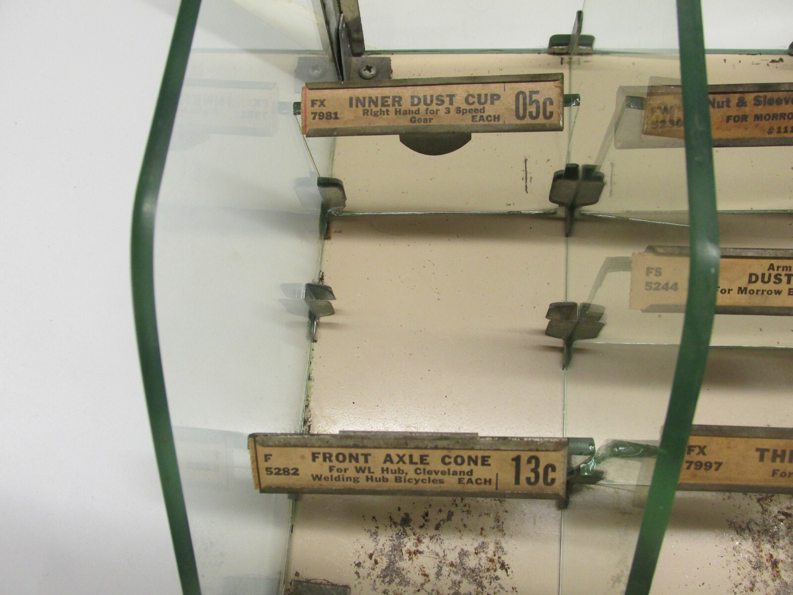 Vintage Morrow Brake Bicycle Glass Counter Top Store Display Rack Shelf