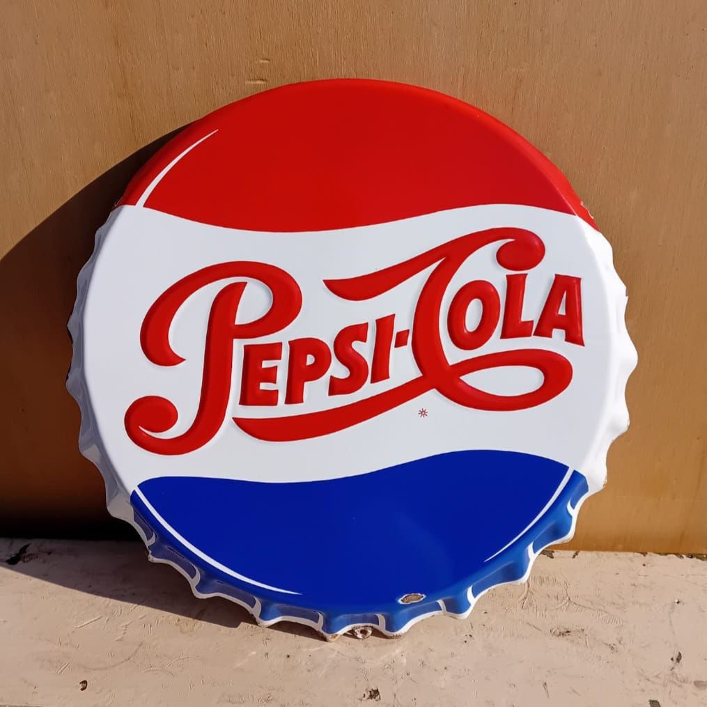 Pepsi Cola Enamel Table Sign