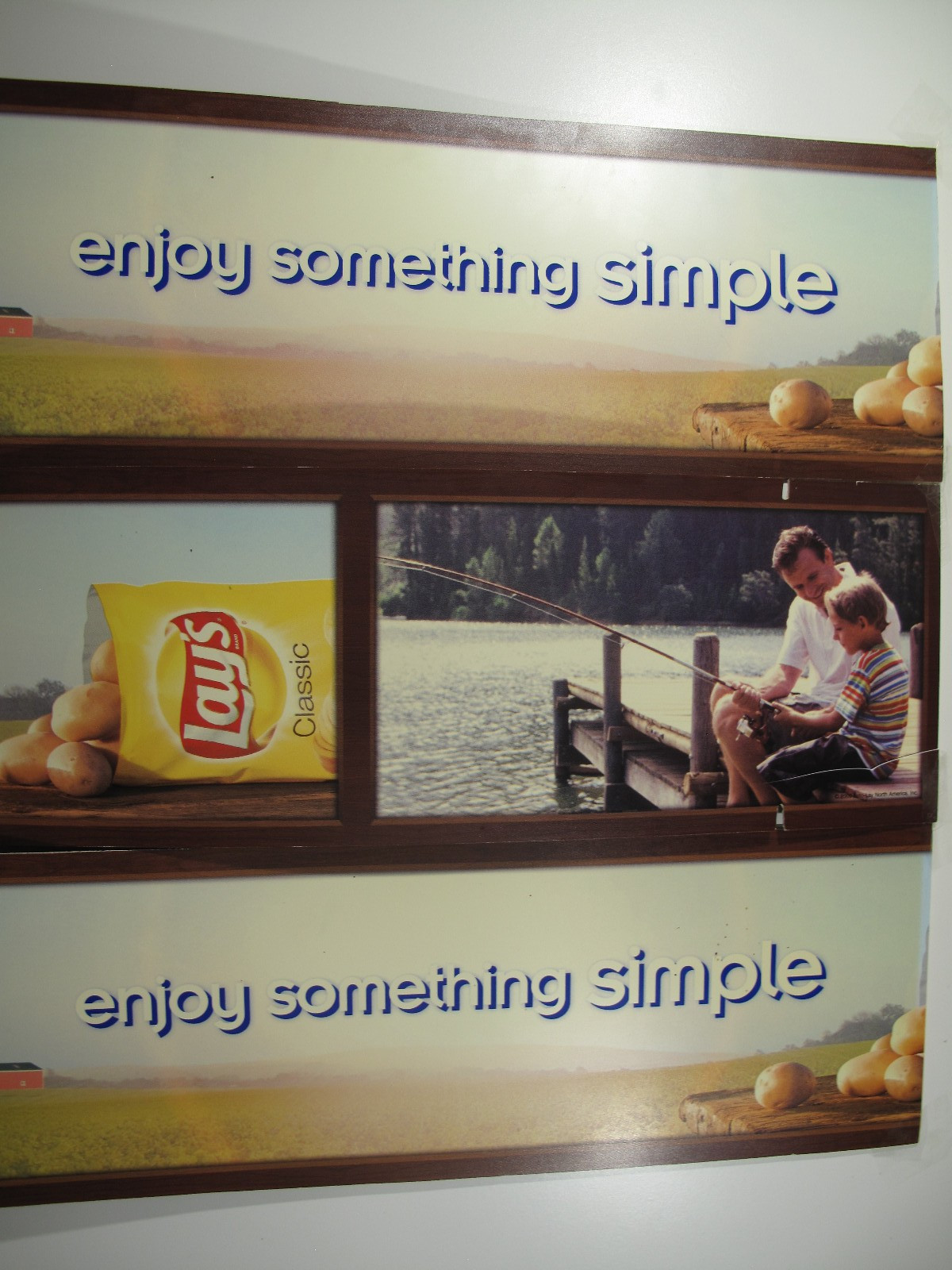 Lays Potato Chips Plastic Sign Store Display 10″x 49″~Enjoy Something~Art Decor