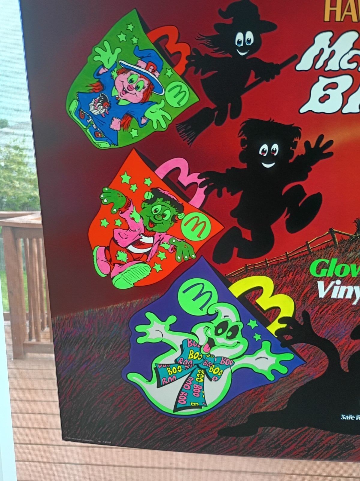 Halloween McBoo Bags 1991 Happy Meal translite store Display sign McDonalds