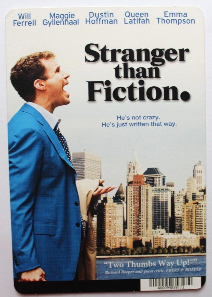 BLOCKBUSTER Backer Card Mini Poster Art 5.5″ x 8″ STRANGER THAN FICTION