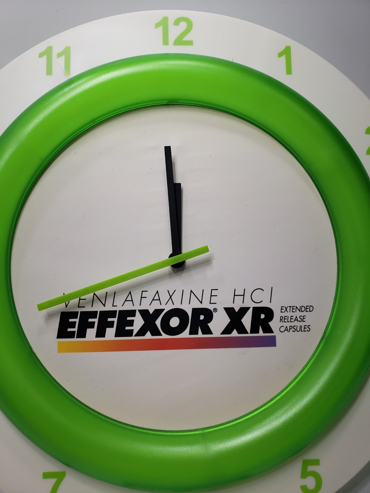 Vintage Effexor XR Promotional Wall Clock Display Pharmaceutical Advertising