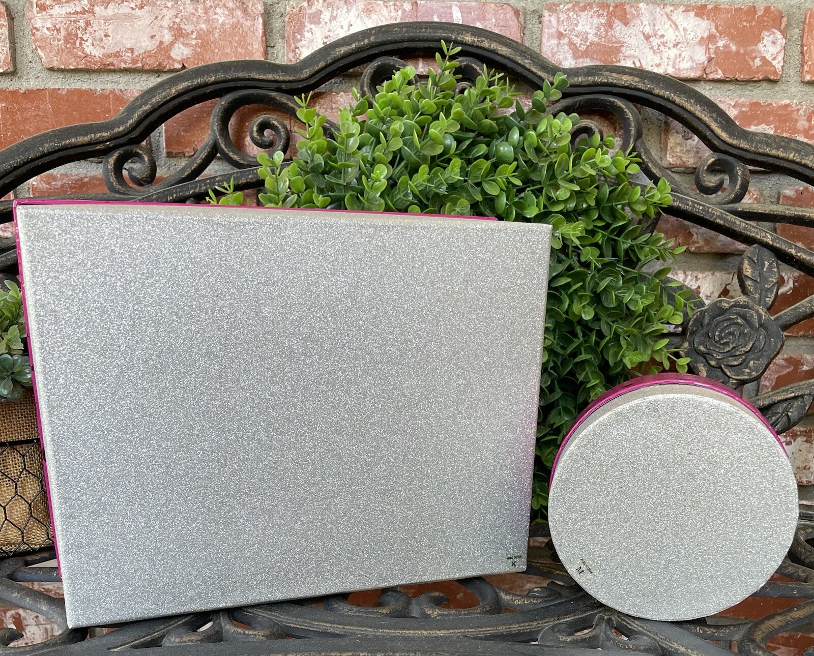 Victoria’s Secret Display Gift Boxes; Hot Pink & Stars/Glitter; Rectangle/Round