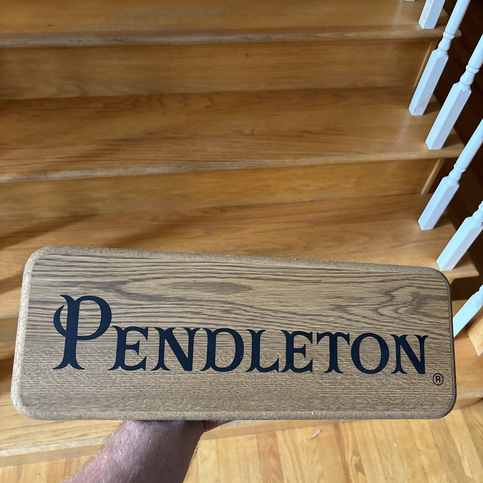 Used Pendleton Woolen Mills Wood Store Display Sign Advertisement Rare 70s
