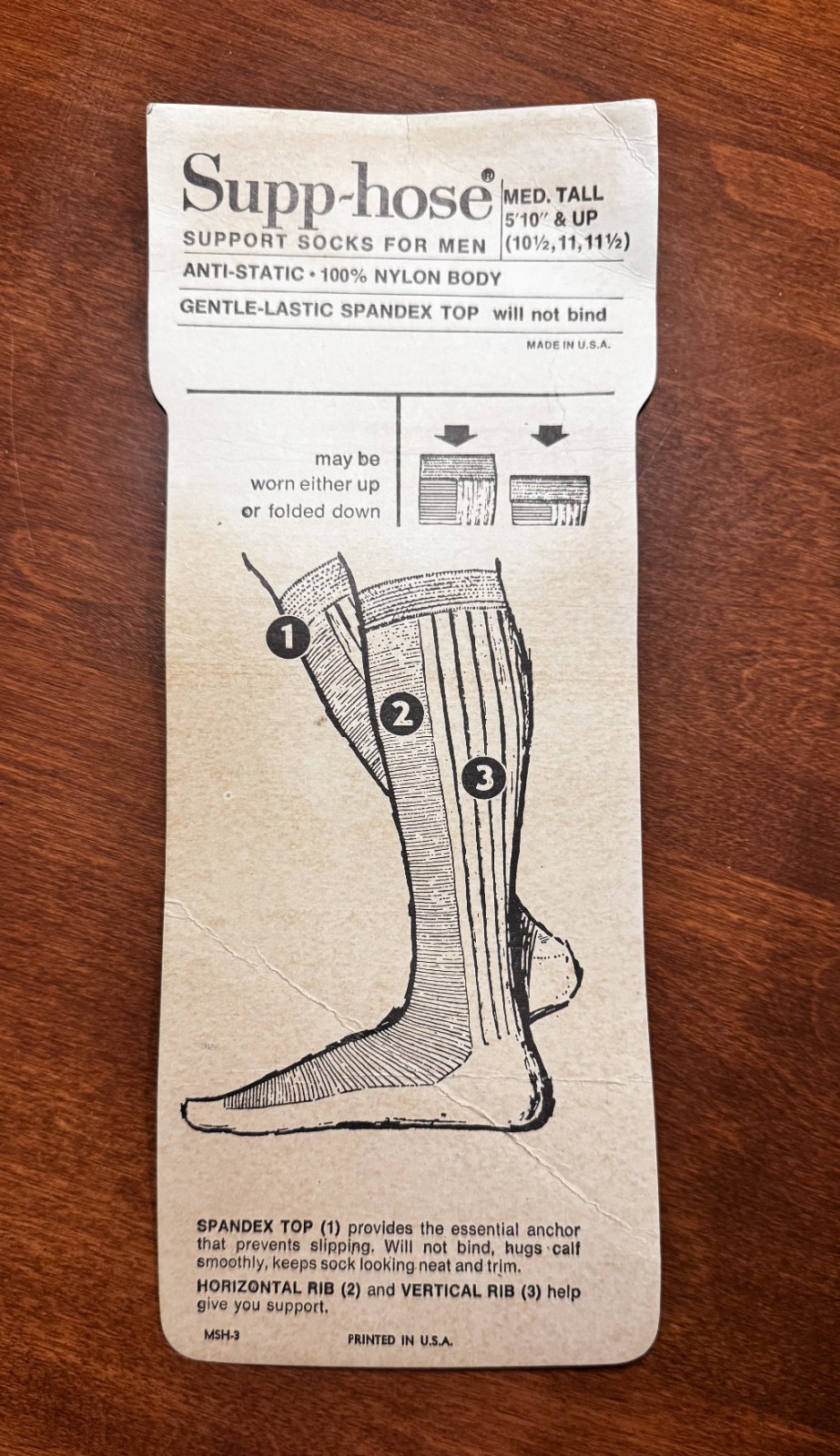 Vtg Salesman Sample Counter Display Supp-Hose Men Support Socks Store Advertise