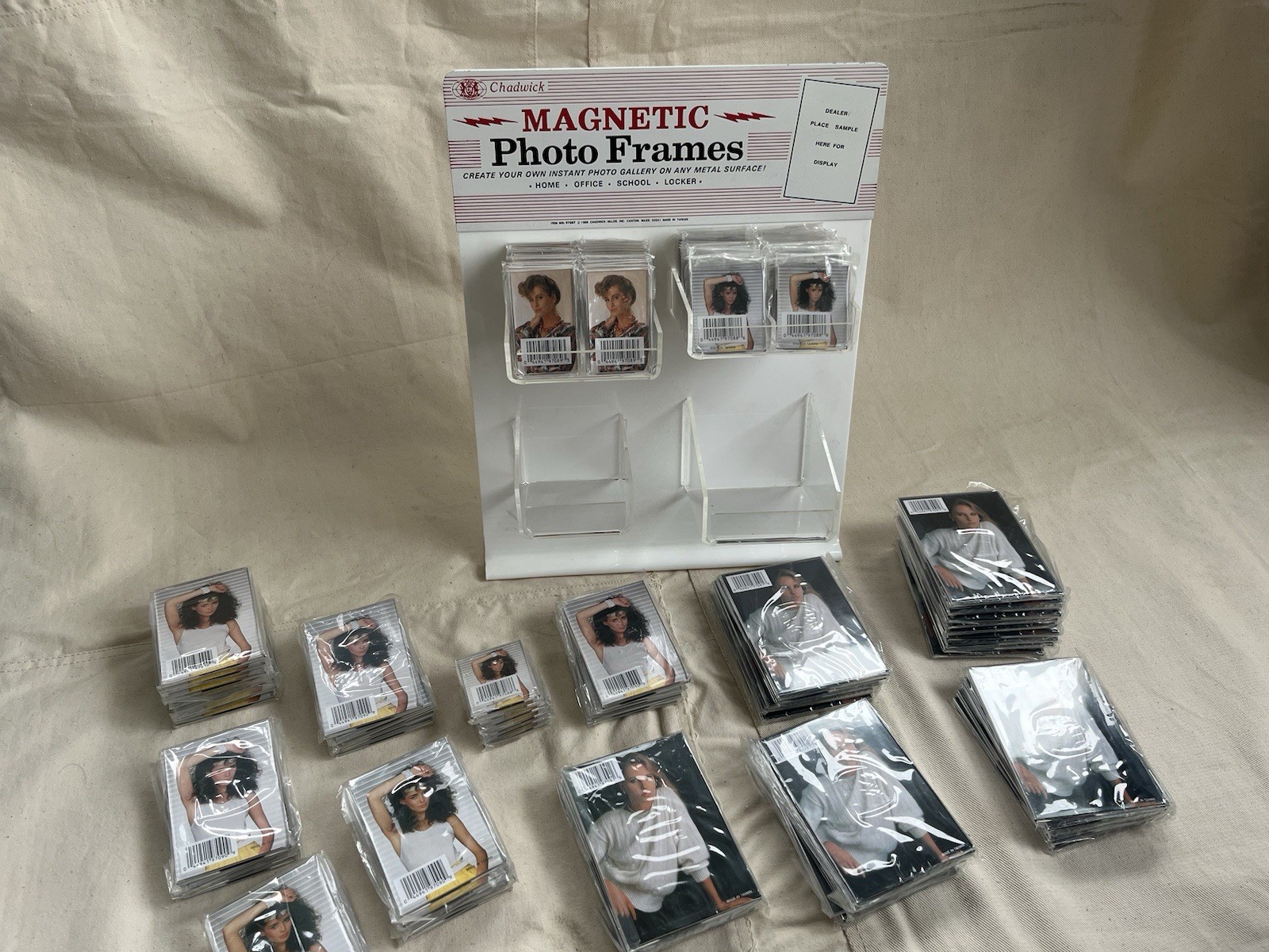 Vintage Store Display Rack Chadwick Magnetic Photo Frames Lot Countertop Sign