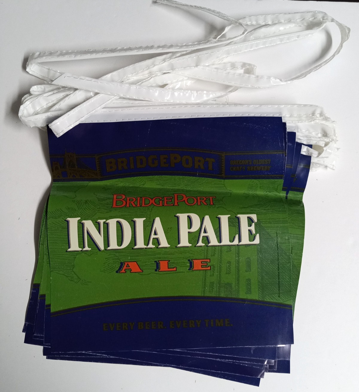 Bridgeport Brewing India Pale Ale 30ft String of 20 Flags (10″ ea) c2010 NEW