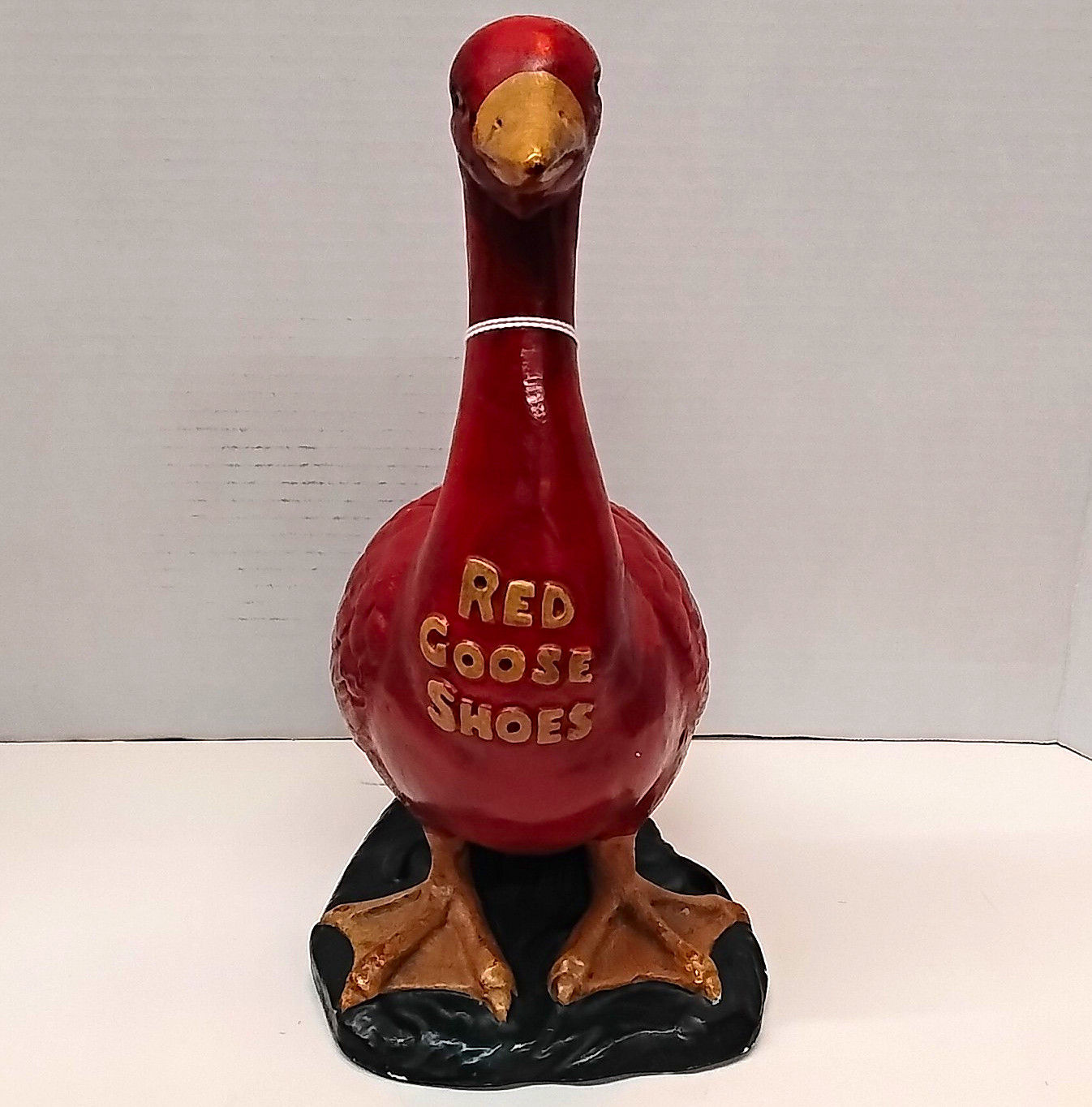 Red Goose Shoes 1960s Store Display Advertising Goose Figure Red/Black/Tan