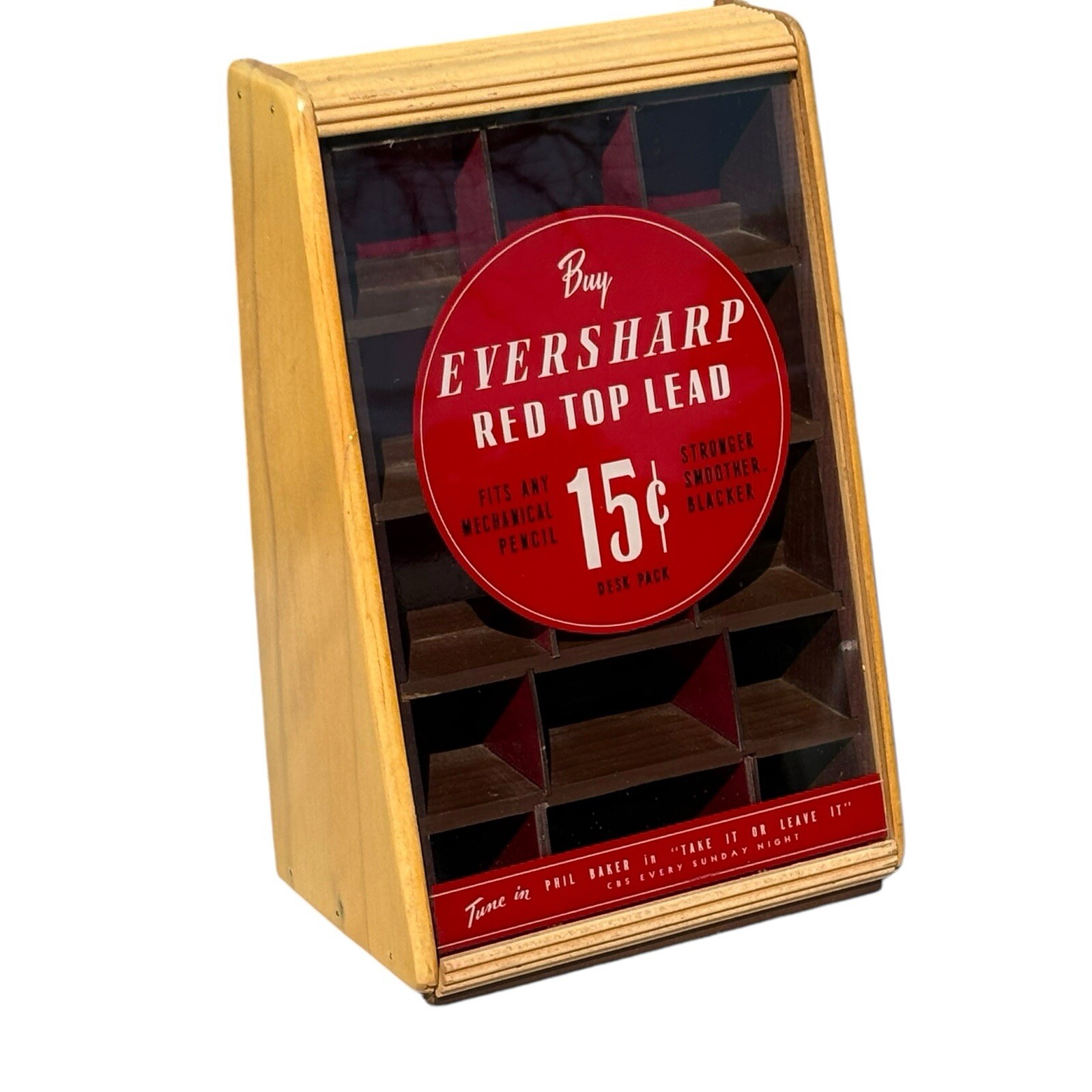 VTG Eversharp Red Top Lead Mechanical Pencil Display Case CBS Radio Advertising