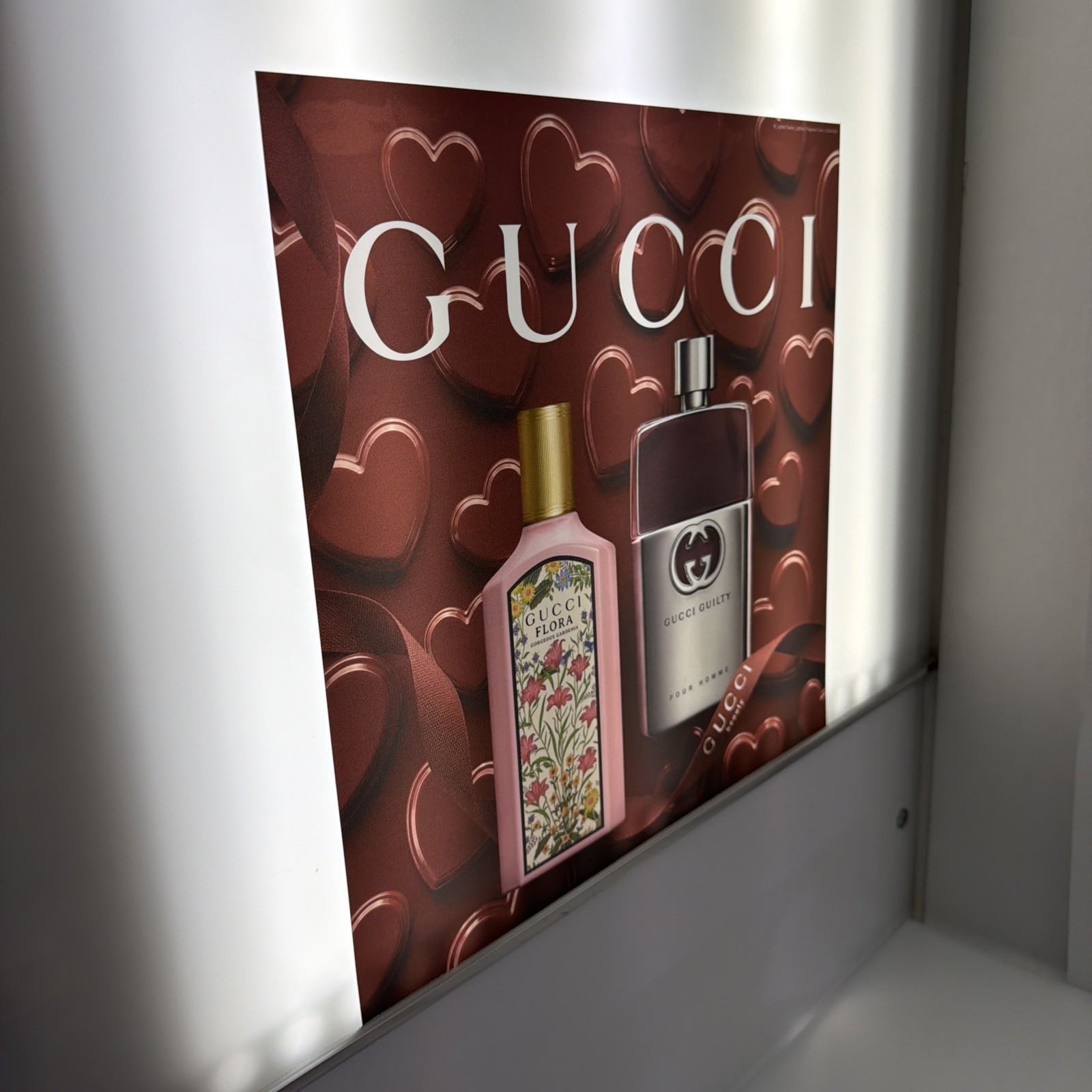Gucci Backlit Lightbox Display Insert 13.25” Retail Fragrance Tower Panel