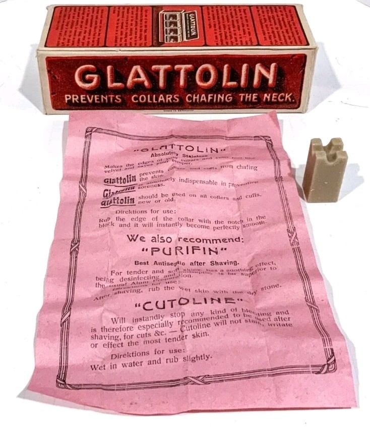 3 CASE Lot 12 Per Case! Antique 1910 GLATTOLIN NOS Wax Collar Remedy Display NEW
