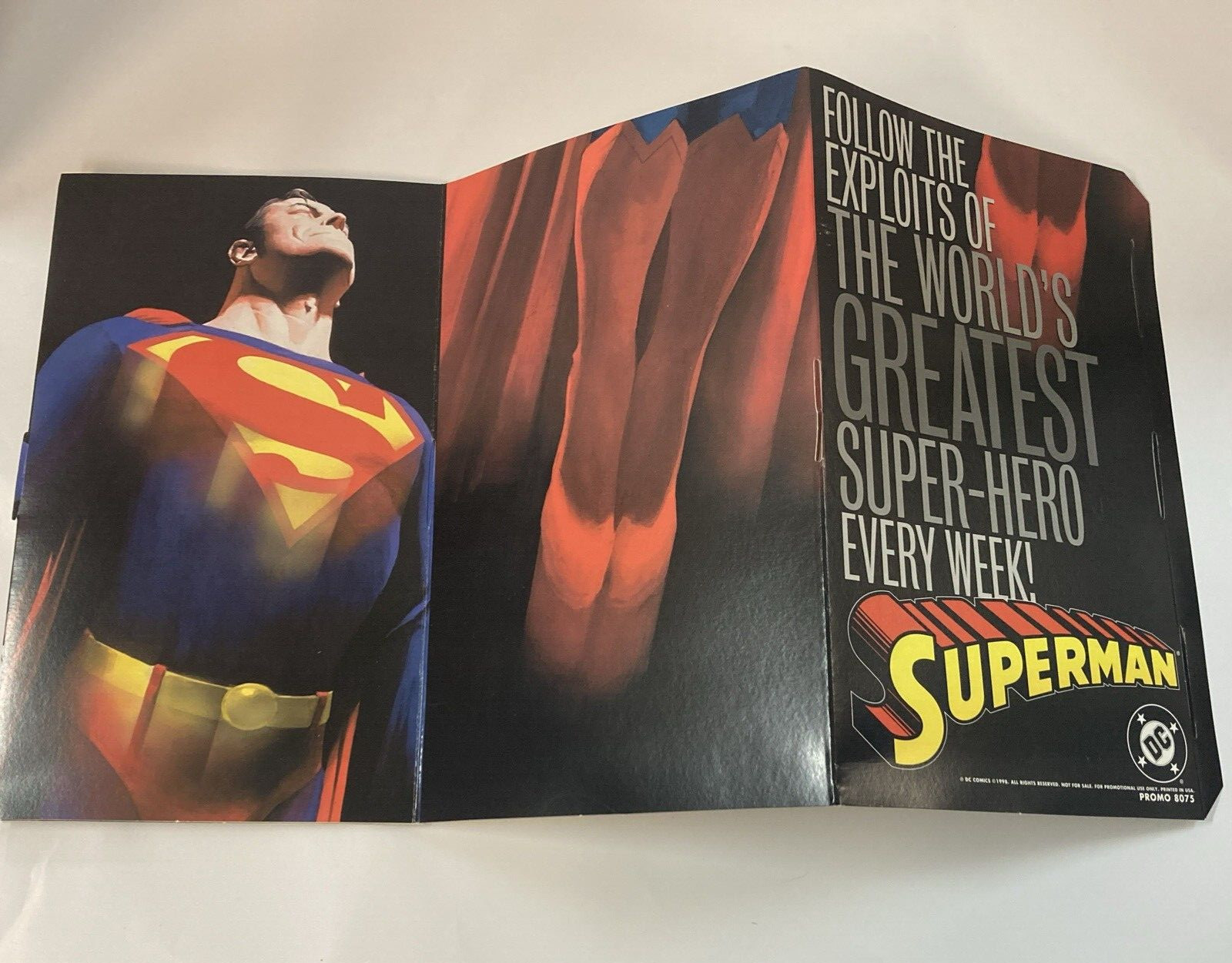 1998 Superman Comics Store Advertisement Wind Spinner Carousel Size 16″ unused.