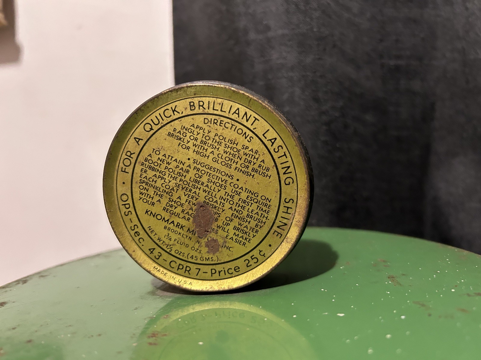 Esquire Boot Shoe Polish Antique Early Store Metal Rotating Display Rare