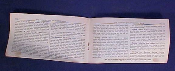 Vintage Diamond Dyes Cyclopedia of Home Dyeing Tinting Booklet New Vienna Ohio