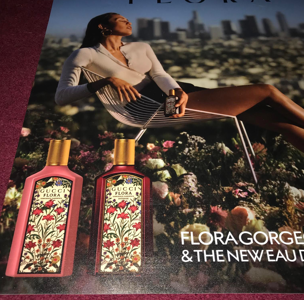 Miley Cyrus Gucci Flora Perfume PROMO DISPLAY POSTER Ulta Beauty RARE HTF