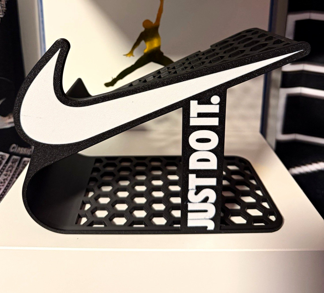 3D Printed Sneaker Display Stand | Modern Honeycomb Shoe Holder for Collection