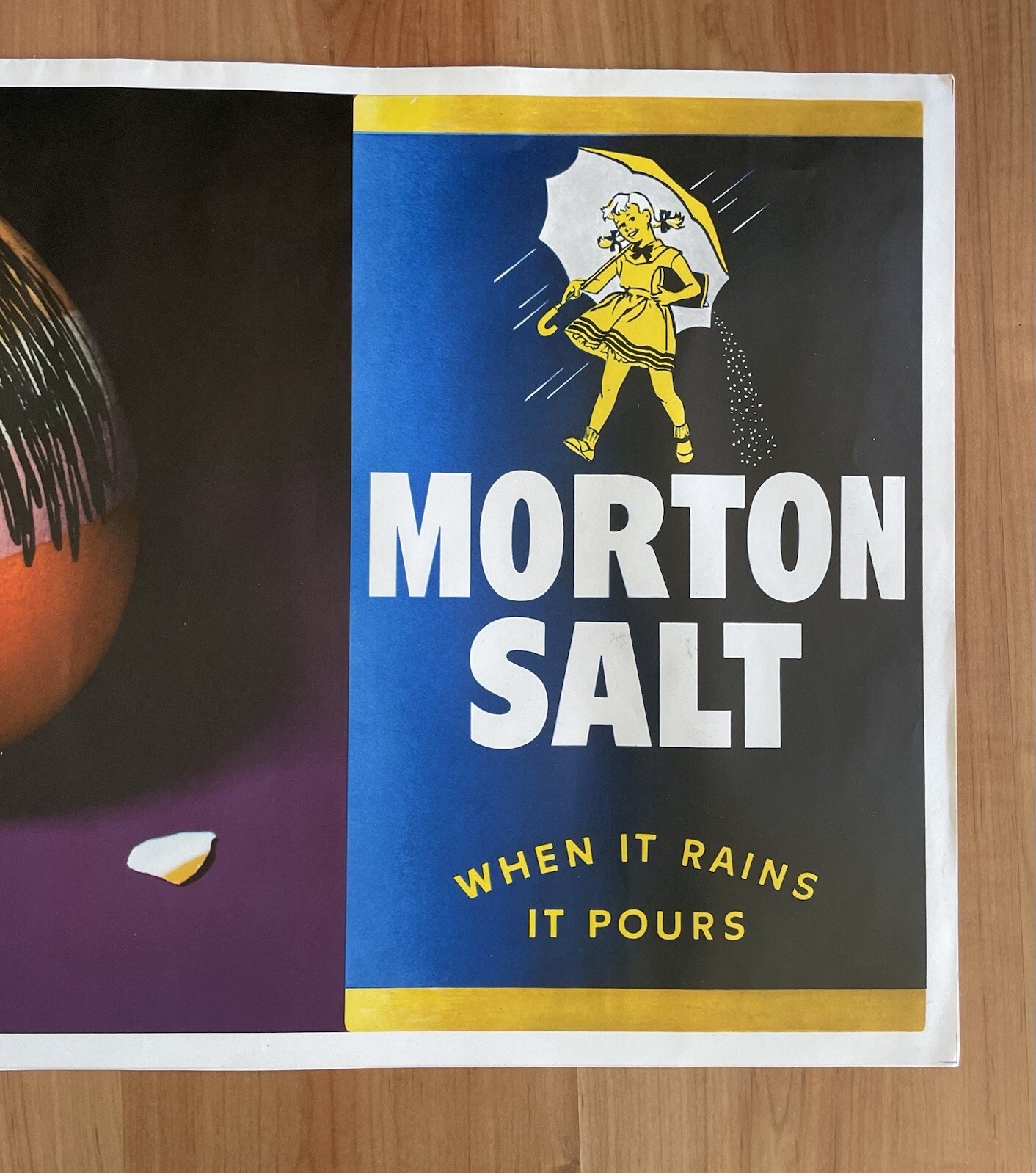 Vintage 2 Sided Morton Salt Grocery Store Display Advertising Sign Halloween