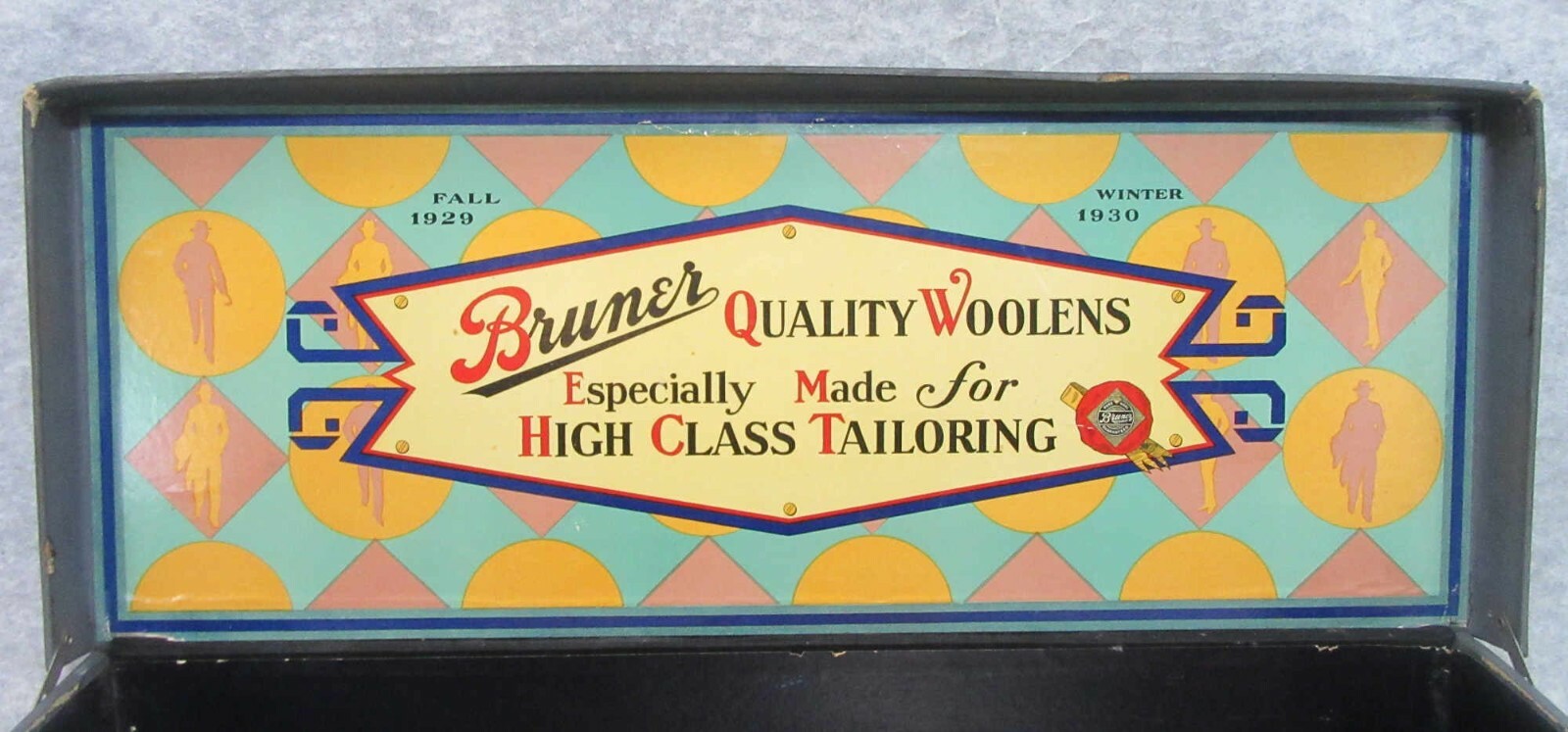 Vintage Bruner Woolens Country Store Display Salesman Sample Wool Fabric Box