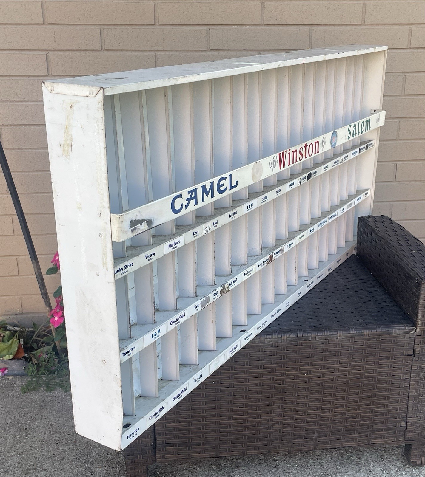 Vintage 1960s Large 42” Metal Cigarette Store Display Case Advertising Rack