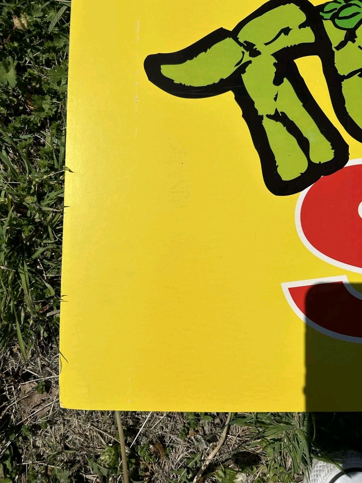 VINTAGE 80s TEENAGE MUTANT NINJA TURTLES TMNT TOY DOUBLE SIDED ADVERTISING SIGN