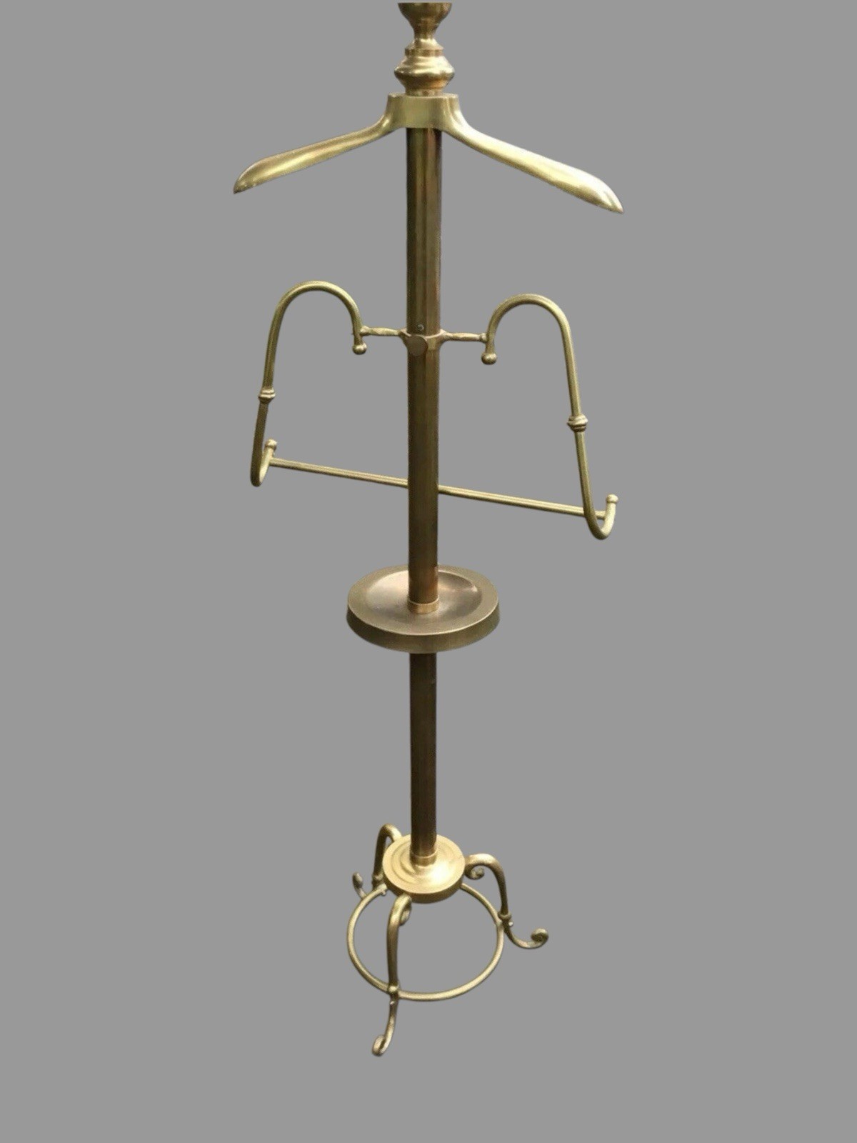 Vintage Antique Brass Store Display Costumer Clothing Holder