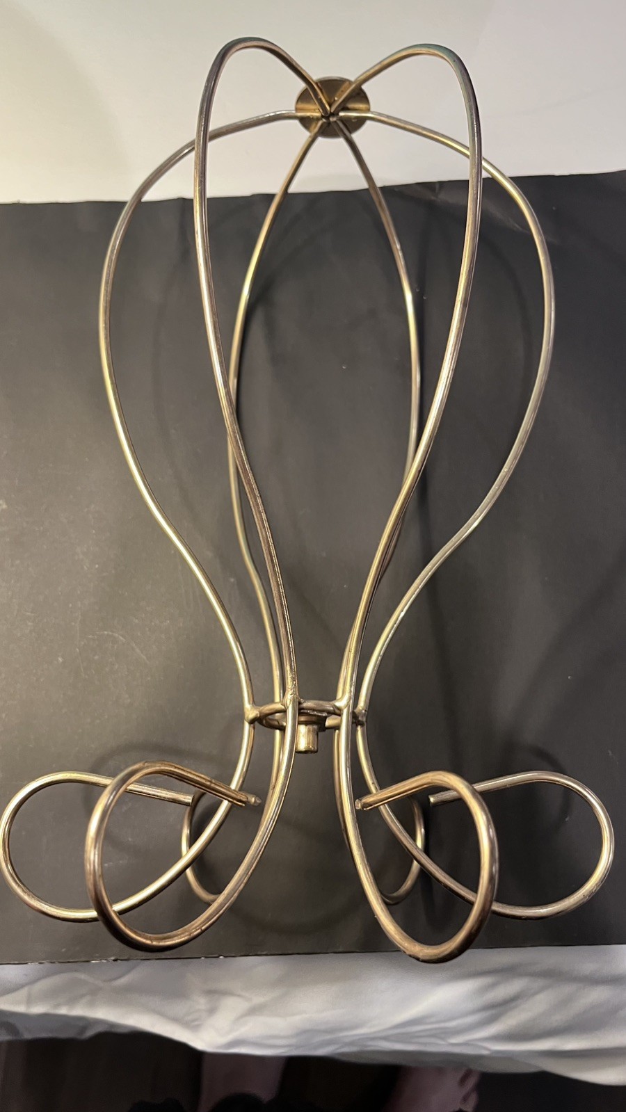 Vintage MCM Gold Metal Wire Store Display Hat Or Wig Stand