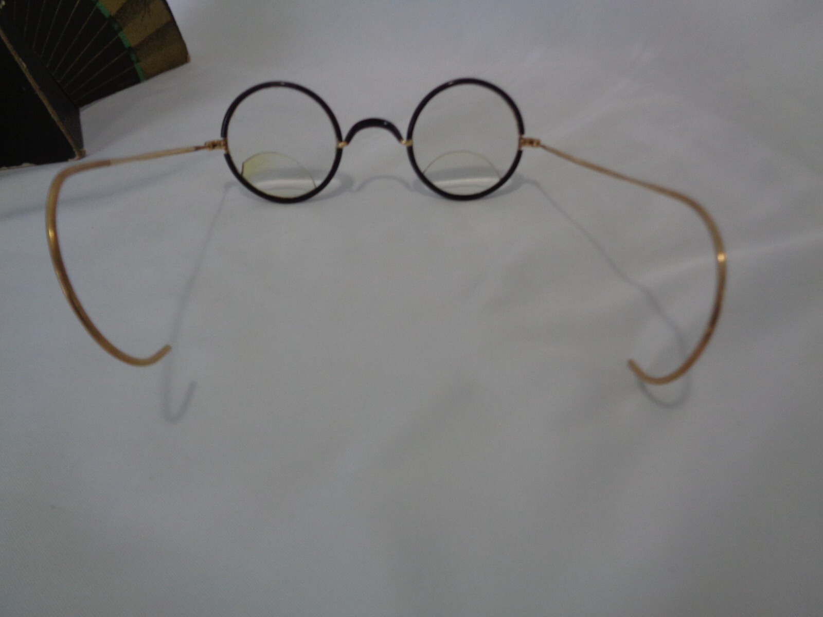 Old Store Display Arista Natural Gold Black Rim Eyeglasses Bifocal