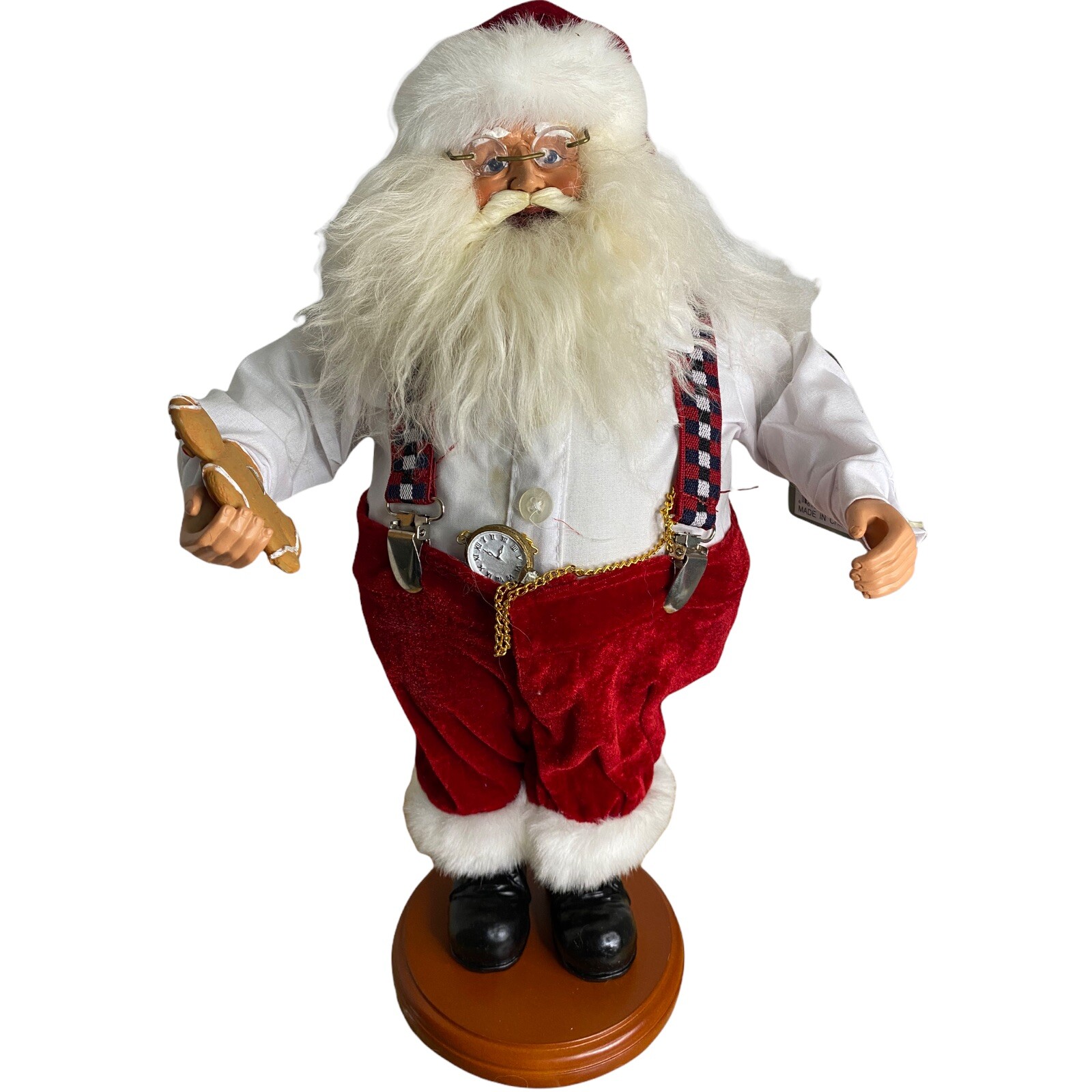 Santa’s Workshop 16 in” Store Display Santa Clause Velvet Suit Father Time