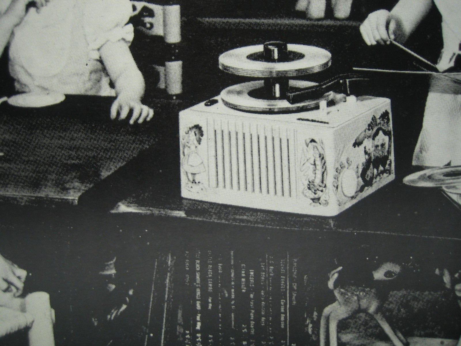 Cardboard Store Display Sign 1960s Children 45rpm Record Player 13inx17in Large!