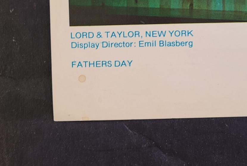 1976 LORD & TAYLOR, NY WINDOW DISPLAY PHOTO PRINT HOORAY FOR DAD