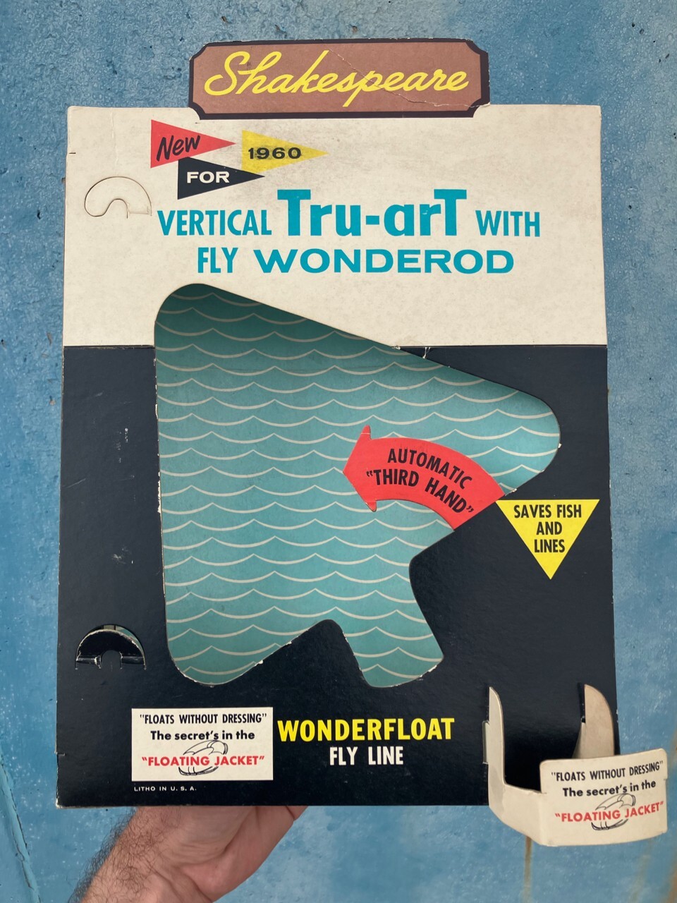 1960 Shakepeare Wonderod Fly Rod Tru-art Reel Line Fishing Store Display Vintage