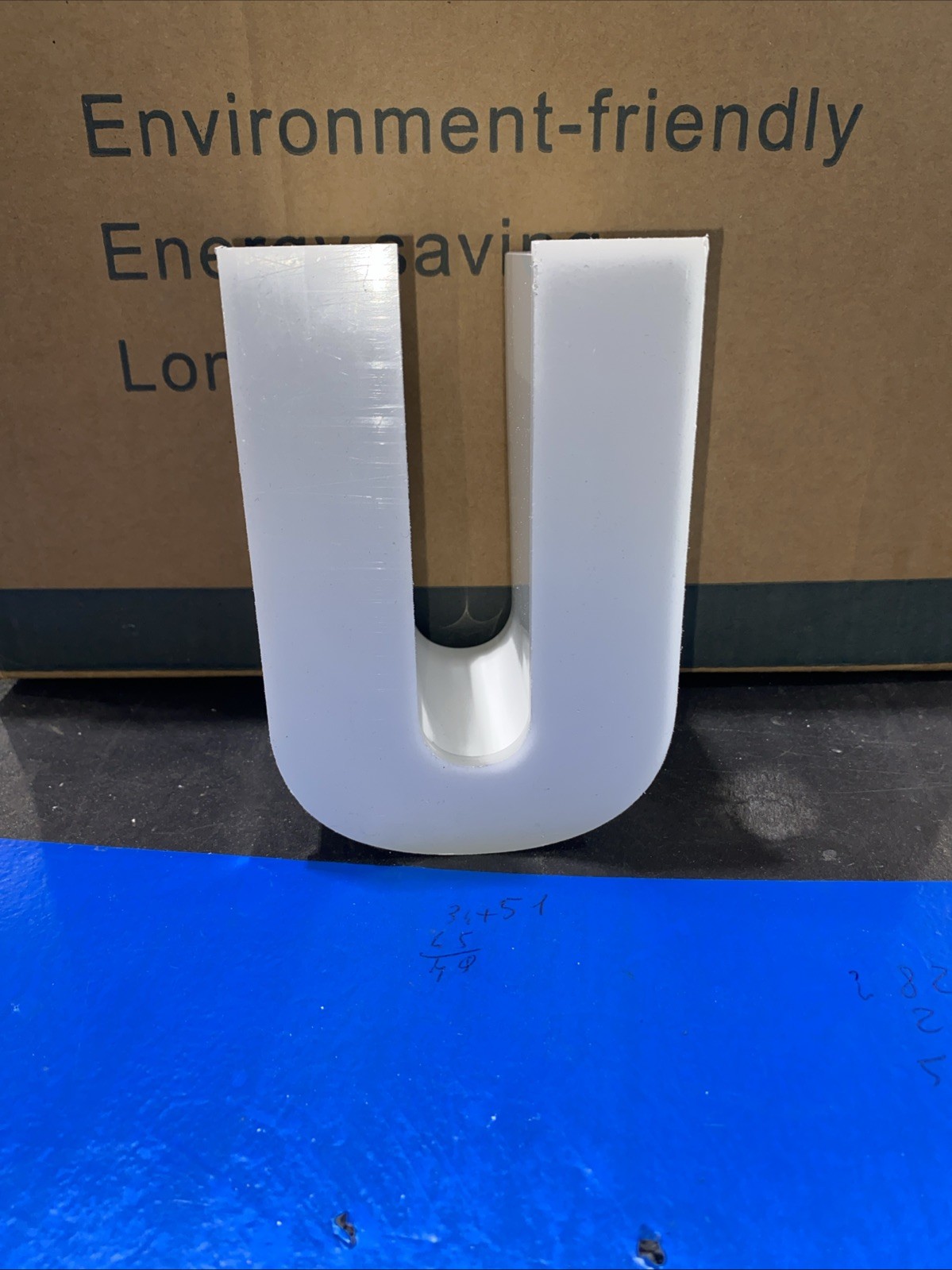 Letter U Ex Sign Front Plex Aluminum Edge