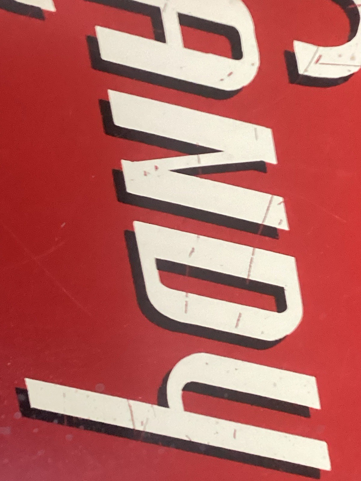 Candy Round Red Advertising Sign 1993 Red White Black Color Scheme Mummert Sign