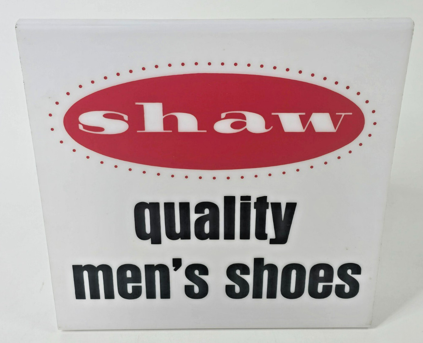Vintage SHAW Quality Men’s Shoes Lighted Store Display Sign