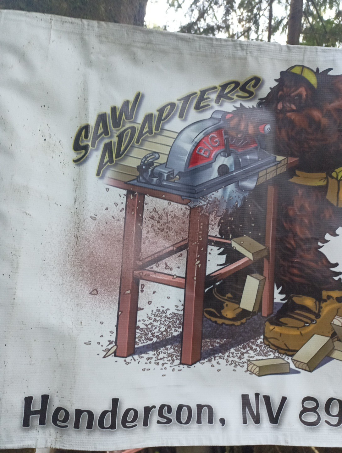 Vintage Big Foot Tools Advertising Banner 68×21.5 In RARE