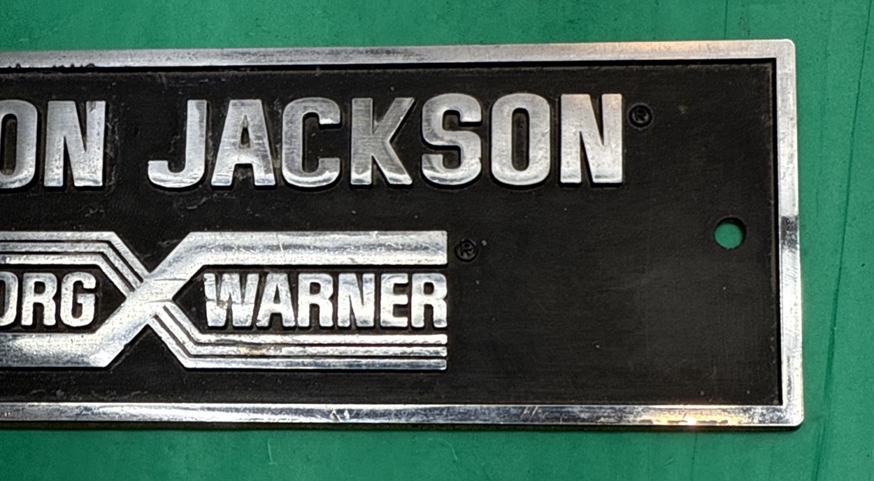 Borg-Warner Byron Jackson Sign Name Plate Metal Vintage Display 1955-1974