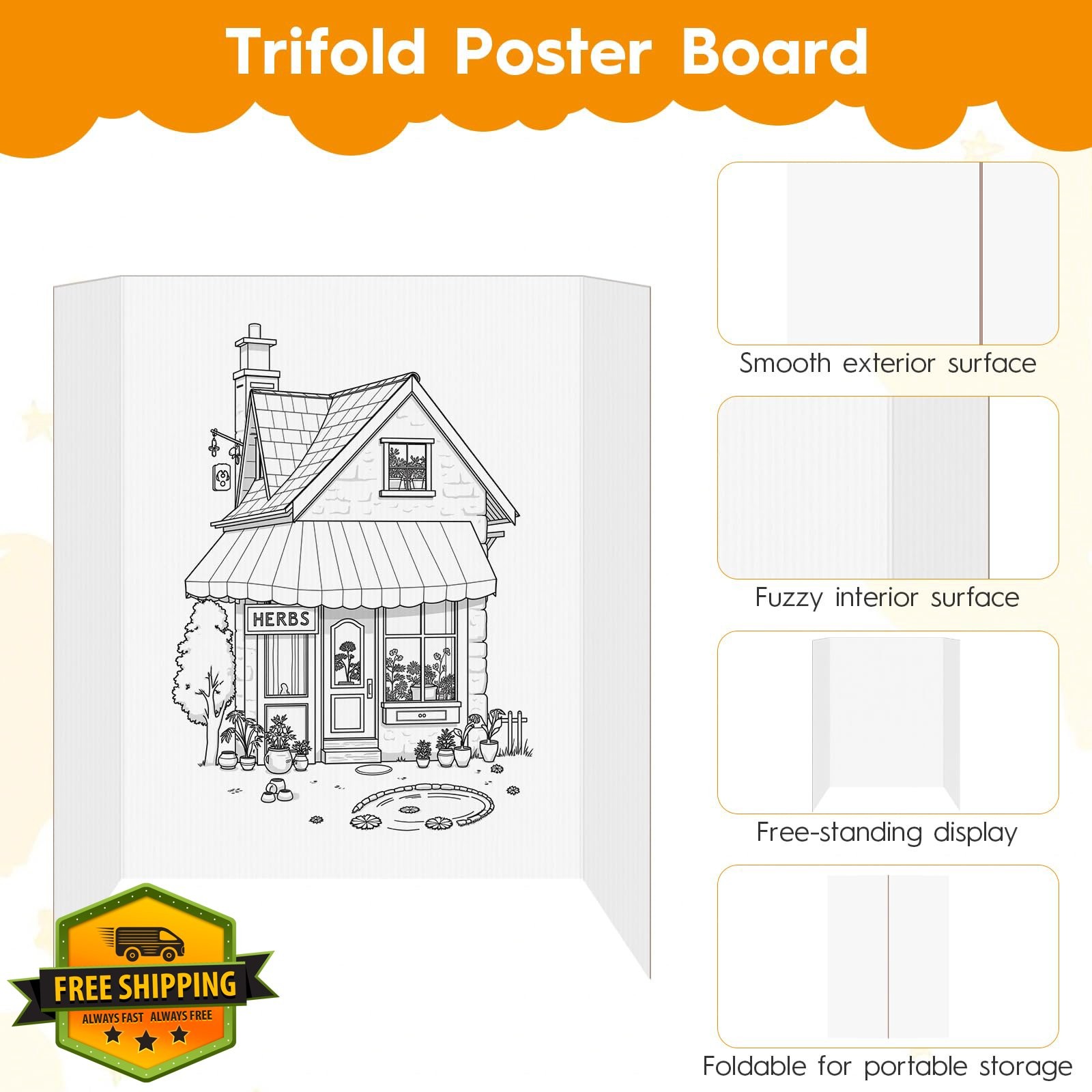 2 Pack Display Boards 25.8″x16.9″ Cardboard Poster