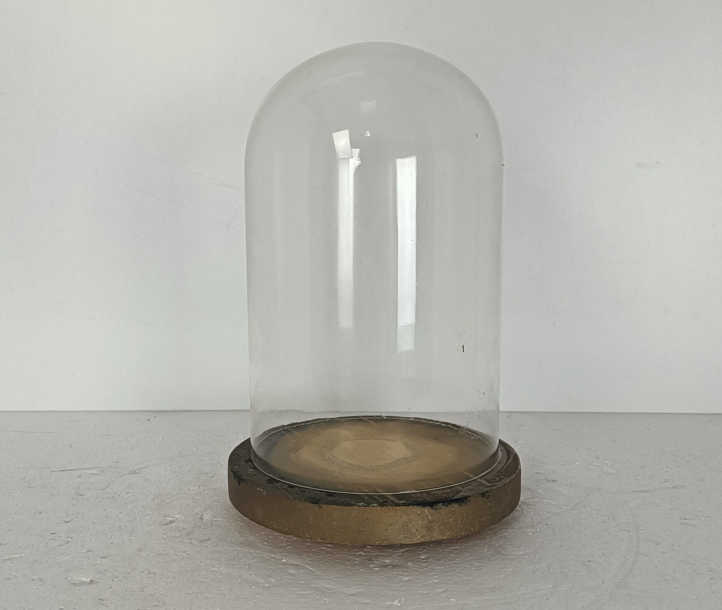 Small Antique Round Hand Blown Glass Dome Globe Steampunk Display Clock 11.88″