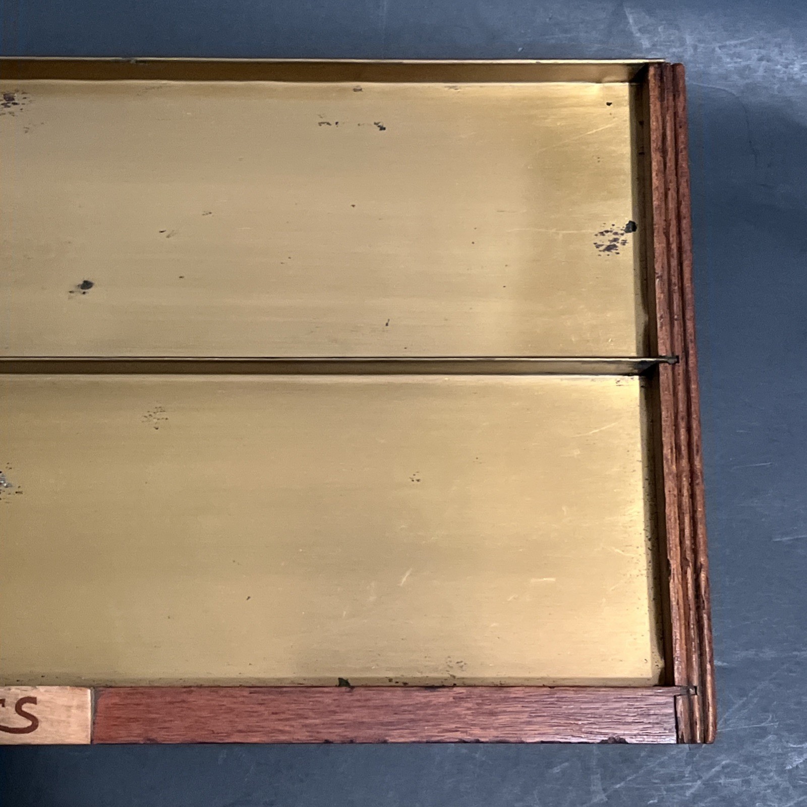 Vintage Sheafer’s Display Trays lot of 2 Wood Metal, as is, rough shape
