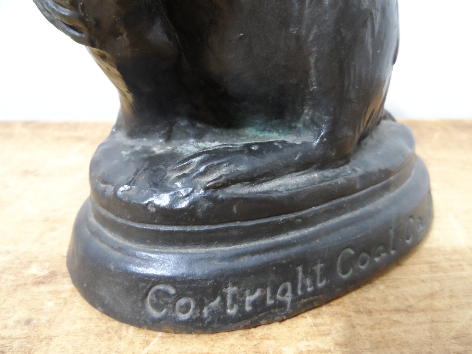 BEAVER COAL Original Old Bronze Clad Advertising Statue Store Display Sign Phila