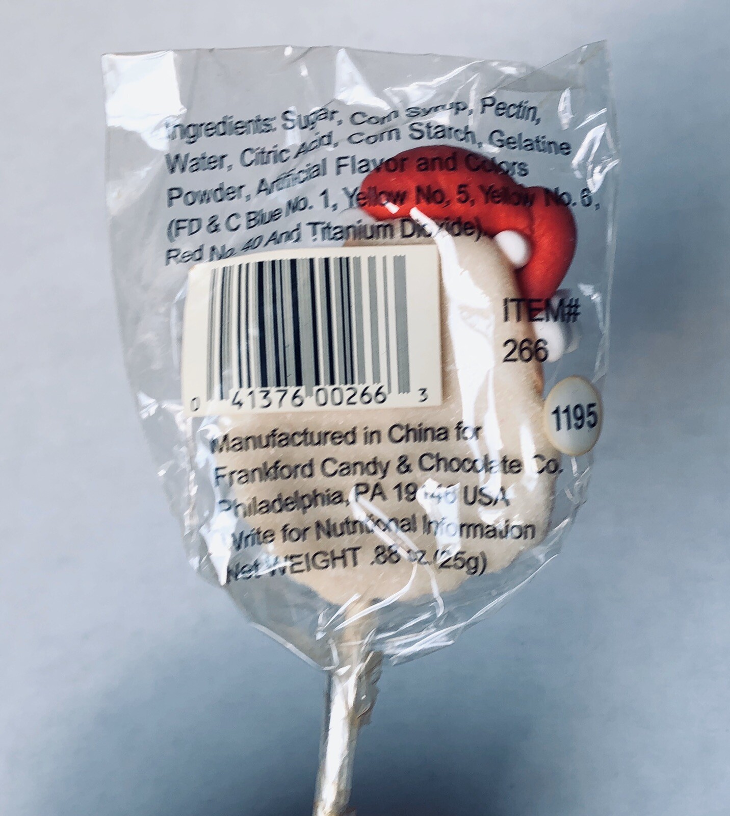 Vintage 2001 Frankford SANTA Jelly Pop Candy container bubble gum CHRISTMAS