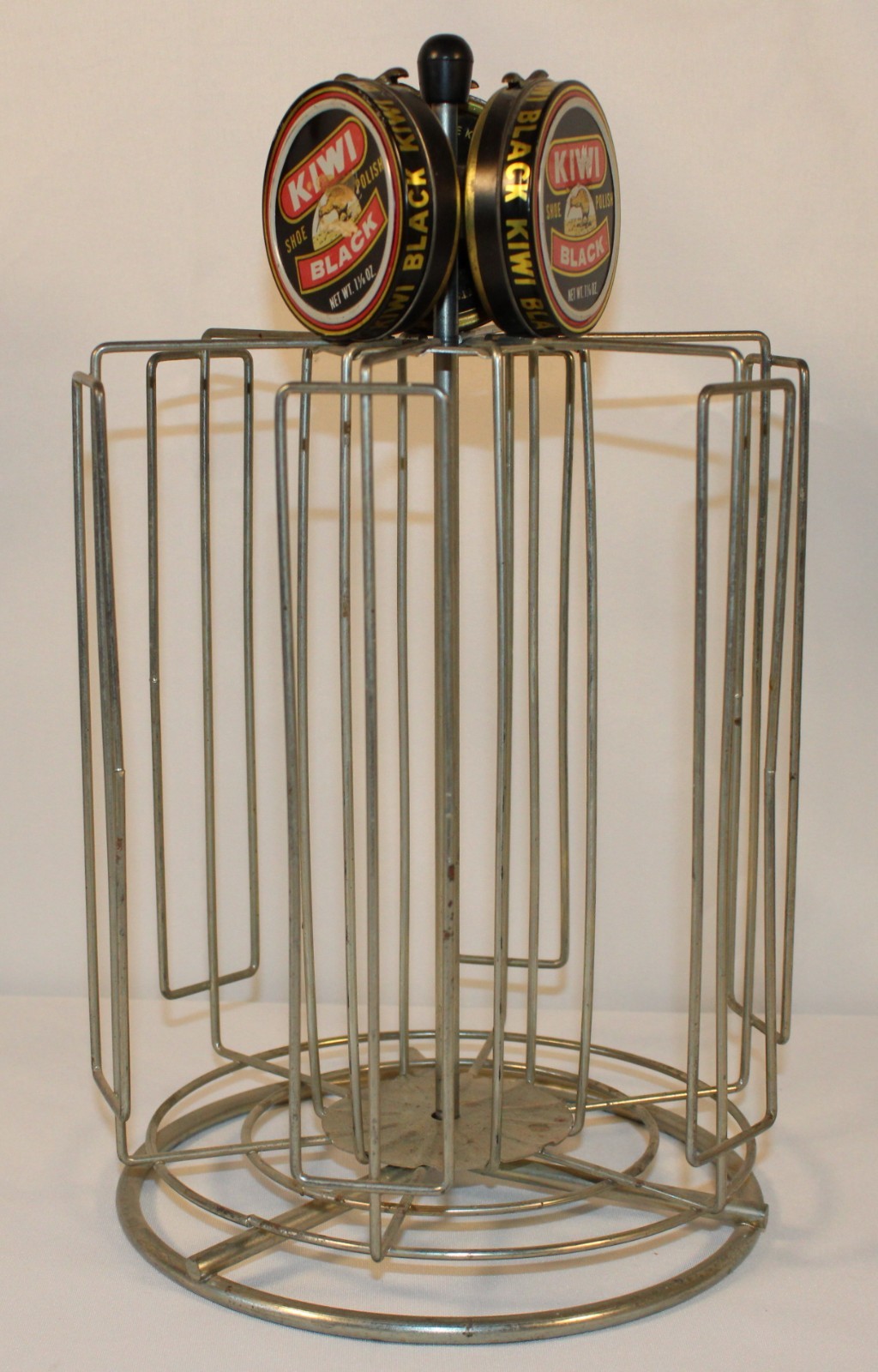 Vintage Metal Kiwi Boot Polish Holder Spinning Store Display Rack Advertising