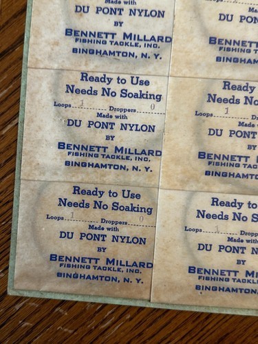 DuPont Nylon Leaders Display Bennett Millard Fishing Tackle 1950s NY Fish