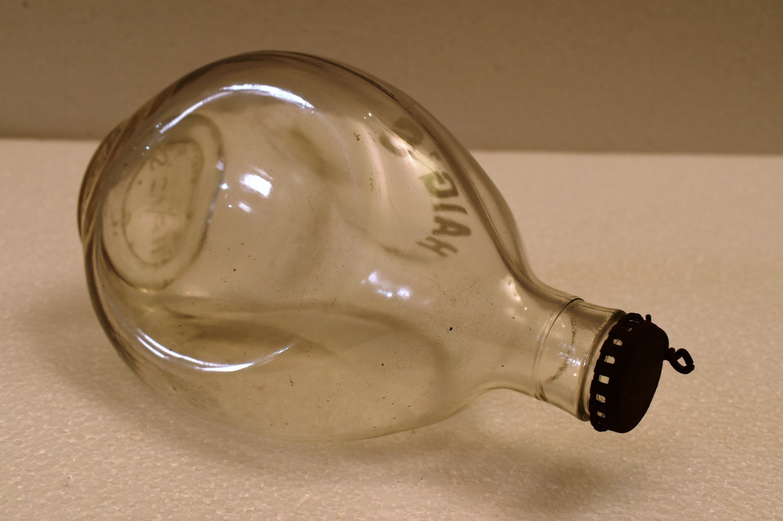 Vintage Haig’s Empty Embossed Clear Glass Whisky Bottle Scotch Display Decore” R